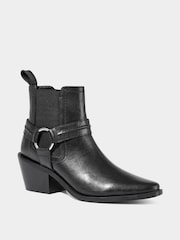 Joe Browns Black Western Leather Ankle Boots - Image 4 of 7