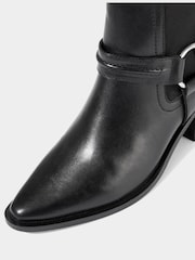 Joe Browns Black Western Leather Ankle Boots - Image 6 of 7