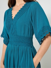 Joe Browns Blue Petite Flattering Boho Lace Dress - Image 4 of 5