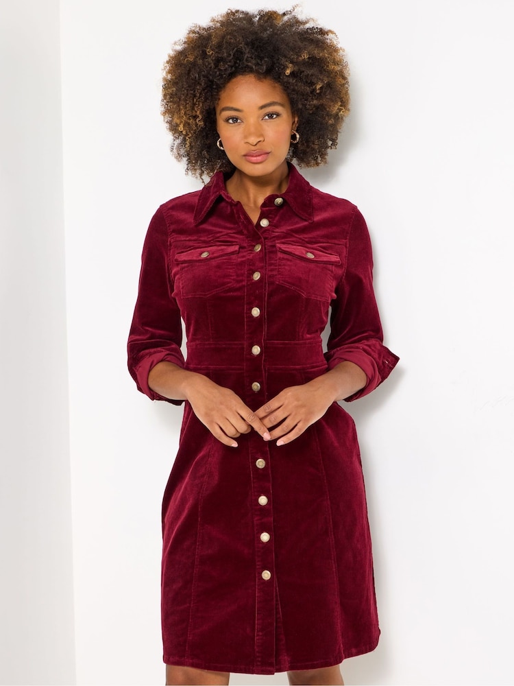 Joe Browns Red Retro Cord Shirt Dress - Image 1 of 5 Joe Browns Red Retro Cord Shirt Dress - Image 1 of 5