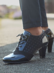 Joe Browns Black Polka Dot Detail Lace Up Shoes - Image 1 of 7