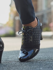 Joe Browns Black Polka Dot Detail Lace Up Shoes - Image 2 of 7