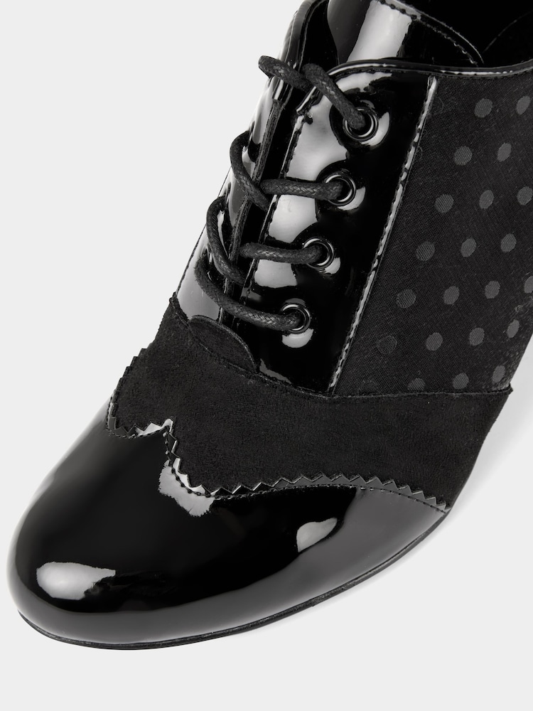 Joe Browns Black Polka Dot Detail Lace Up Shoes - Image 7 of 7 Joe Browns Black Polka Dot Detail Lace Up Shoes - Image 7 of 7