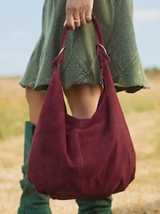 Joe Browns Red Suede Fastened Boho Suede Bag - Image 1 of 4