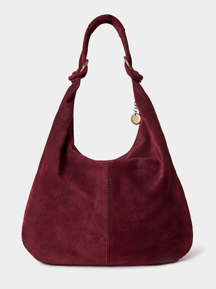 Joe Browns Red Suede Fastened Boho Suede Bag - Image 2 of 4