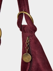 Joe Browns Red Suede Fastened Boho Suede Bag - Image 3 of 4