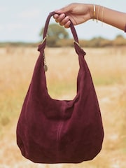 Joe Browns Red Suede Fastened Boho Suede Bag - Image 4 of 4