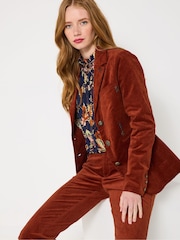 Joe Browns Orange Stitch Detail Velvet Jacket - Image 3 of 7