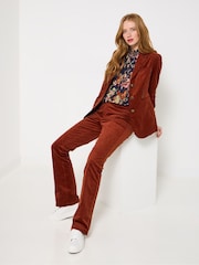 Joe Browns Orange Stitch Detail Velvet Jacket - Image 5 of 7