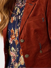 Joe Browns Orange Stitch Detail Velvet Jacket - Image 6 of 7