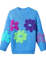 Joe Browns Blue Oversized Chunky Floral Jumper - Image 5 of 5
