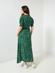 Joe Browns Green Vintage Floral Tea Dress - Image 2 of 5
