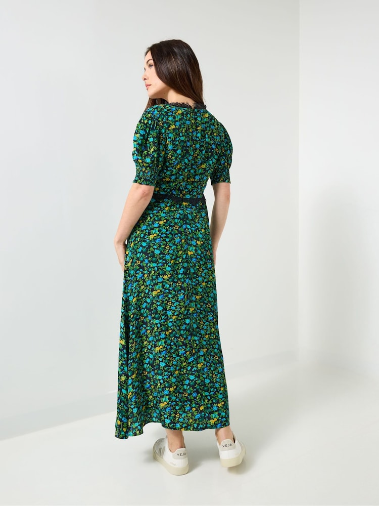 Joe Browns Green Vintage Floral Tea Dress - Image 2 of 5