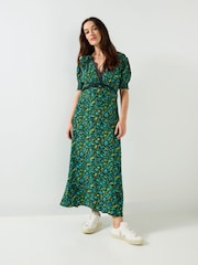 Joe Browns Green Vintage Floral Tea Dress - Image 3 of 5
