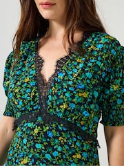 Joe Browns Green Vintage Floral Tea Dress - Image 4 of 5