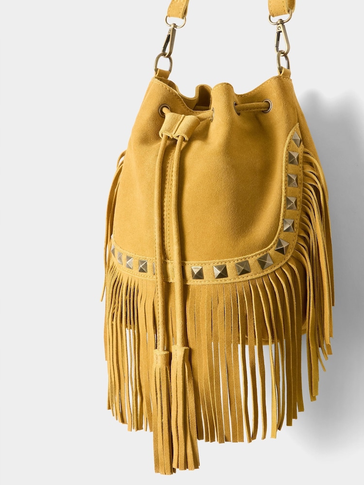 Joe Browns Red Western Leather Suede Bag - Image 2 of 4