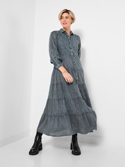 Joe Browns Grey Petite Embroidered Shirt Dress - Image 2 of 7