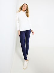Joe Browns Blue Stretch Ribbed Velour Leggings - Image 2 of 5