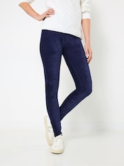 Joe Browns Blue Stretch Ribbed Velour Leggings - Image 3 of 5