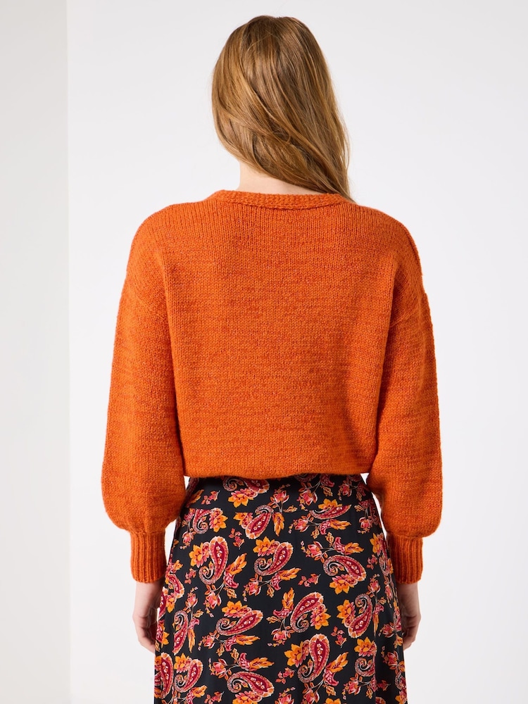Joe Browns Orange Simple V-Neck Jumper - Image 2 of 5
