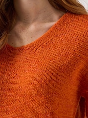 Joe Browns Orange Simple V-Neck Jumper - Image 4 of 5