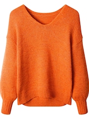 Joe Browns Orange Simple V-Neck Jumper - Image 5 of 5