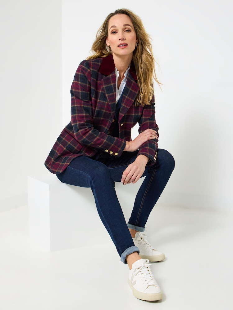 Joe Browns Blue Petite Heritage Check Blazer - Image 2 of 7 Joe Browns Blue Petite Heritage Check Blazer - Image 2 of 7