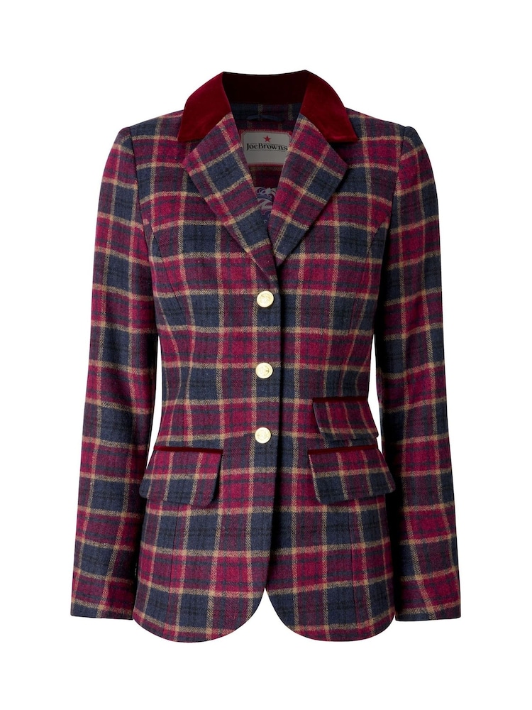 Joe Browns Blue Petite Heritage Check Blazer - Image 7 of 7 Joe Browns Blue Petite Heritage Check Blazer - Image 7 of 7