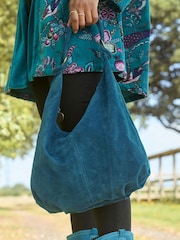 Joe Browns Blue Suede Fastened Boho Suede Bag - Image 1 of 5