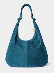 Joe Browns Blue Suede Fastened Boho Suede Bag - Image 3 of 5