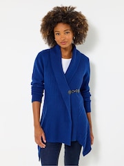Joe Browns Blue Shawl Collar Buckled Cardigan - Image 1 of 5