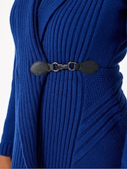 Joe Browns Blue Shawl Collar Buckled Cardigan - Image 4 of 5