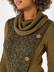 Joe Browns Green Two-Tone Funnel Neck Jumper - Image 4 of 5