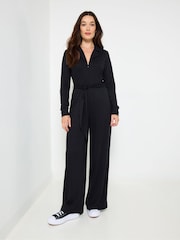 Joe Browns Black Zip Front Jersey Jumpsuit - Image 1 of 5