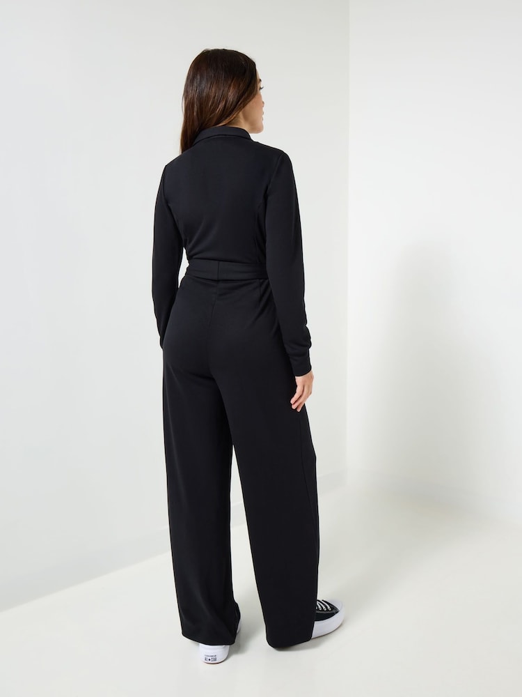 Joe Browns Black Zip Front Jersey Jumpsuit - Image 2 of 5