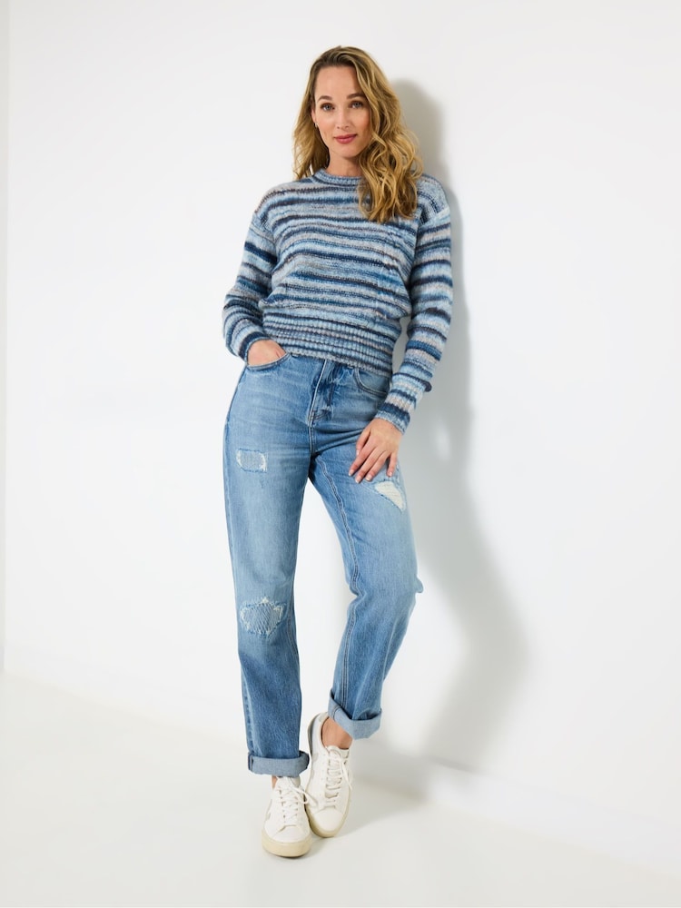 Joe Browns Blue Space-Dye Stripe Jumper - Image 1 of 5 Joe Browns Blue Space-Dye Stripe Jumper - Image 1 of 5