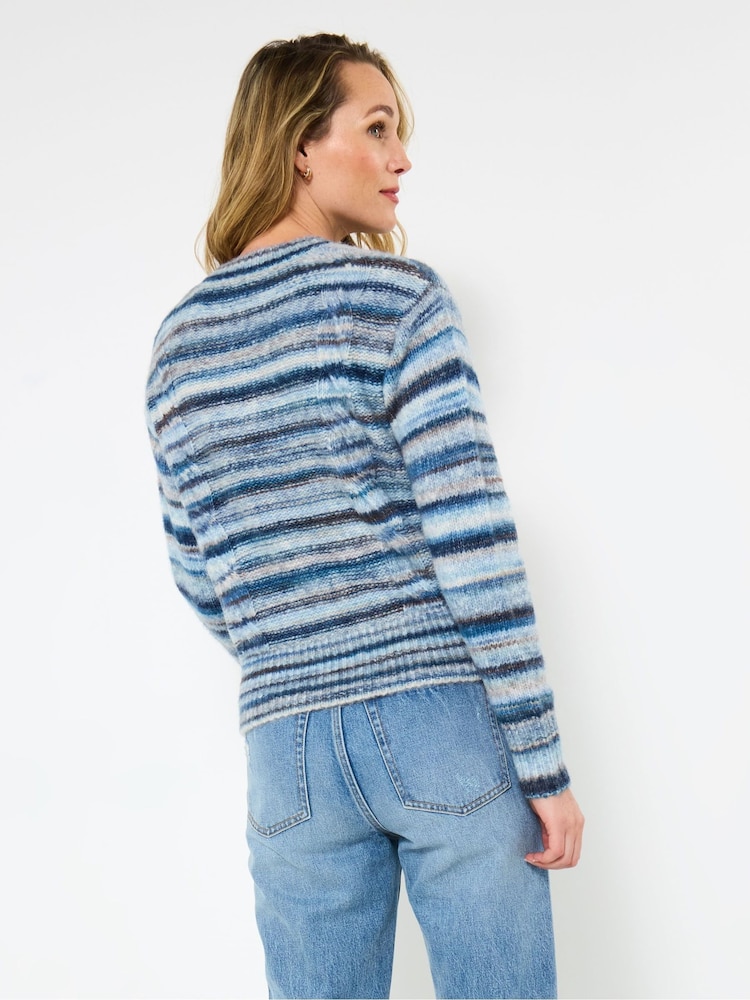 Joe Browns Blue Space-Dye Stripe Jumper - Image 2 of 5 Joe Browns Blue Space-Dye Stripe Jumper - Image 2 of 5