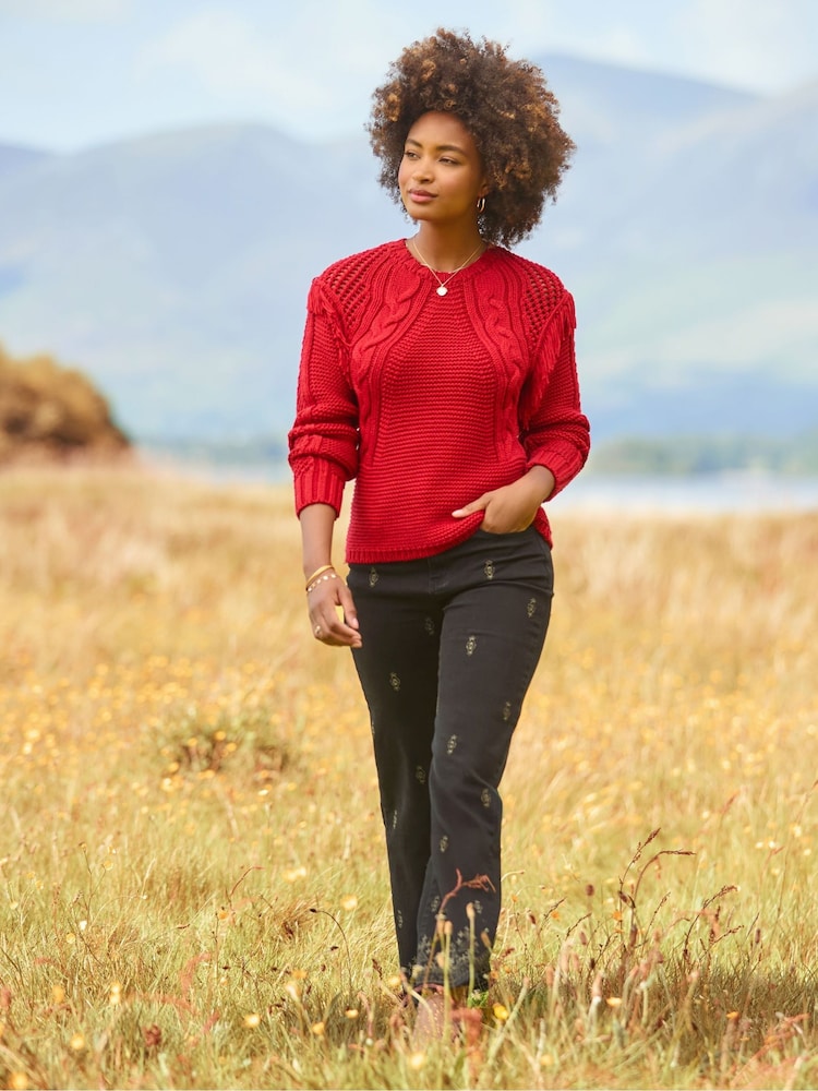 Joe Browns Red Cable Knit Jumper - Image 1 of 8
