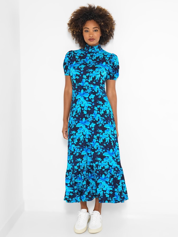Joe Browns Blue Petite Autumn Vintage Midi Dress - Image 1 of 7 Joe Browns Blue Petite Autumn Vintage Midi Dress - Image 1 of 7