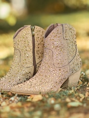 Joe Browns Gold Western Slip On Boots - Image 1 of 6