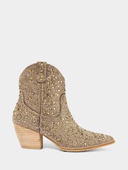 Joe Browns Gold Western Slip On Boots - Image 2 of 6