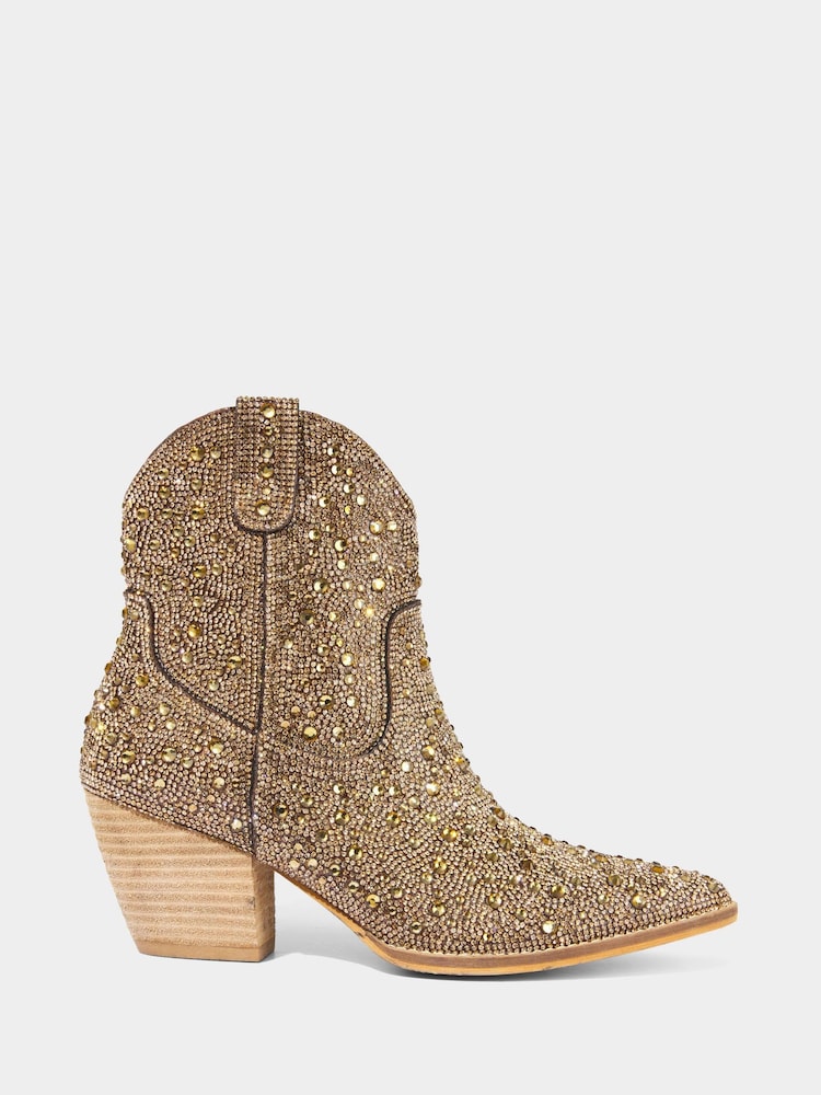 Joe Browns Gold Western Slip On Boots - Image 2 of 6 Joe Browns Gold Western Slip On Boots - Image 2 of 6