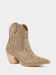 Joe Browns Gold Western Slip On Boots - Image 3 of 6