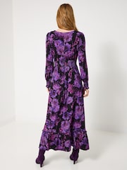Joe Browns Purple Petite Floral Print Jersey Maxi Dress - Image 4 of 7