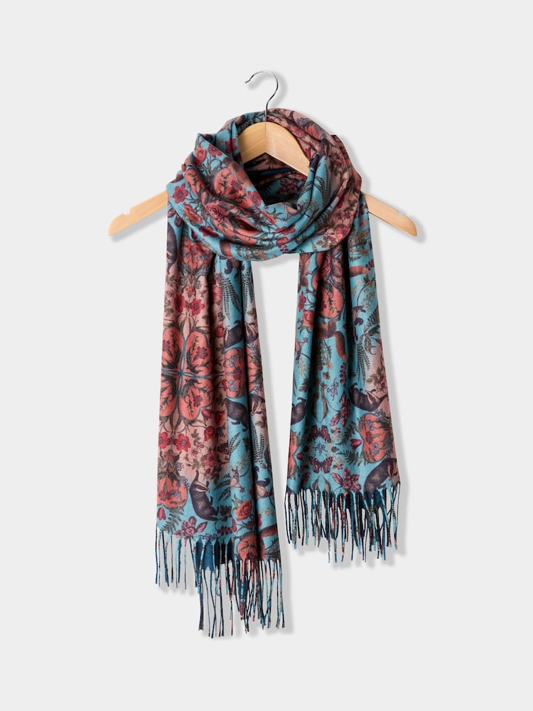 Joe Browns Blue Woodland Forest And Animal Print Scarf - Image 1 of 5