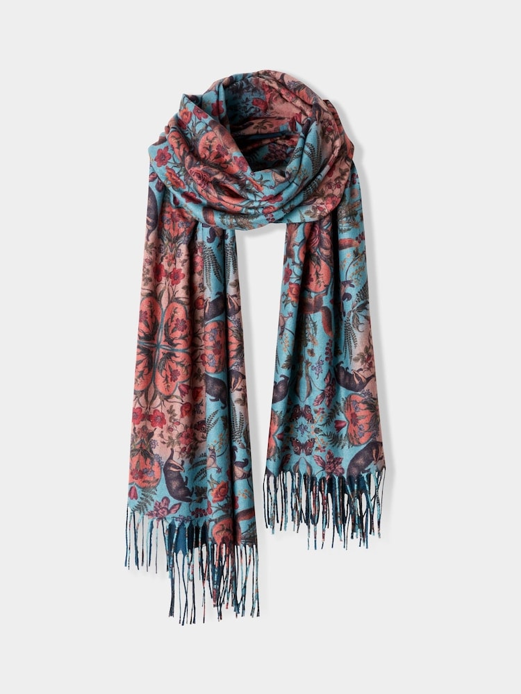 Joe Browns Blue Woodland Forest And Animal Print Scarf - Image 2 of 5