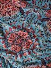 Joe Browns Blue Woodland Forest And Animal Print Scarf - Image 4 of 5
