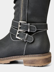 Joe Browns Black Strap And Zip Detail Tan Long Boots - Image 5 of 7