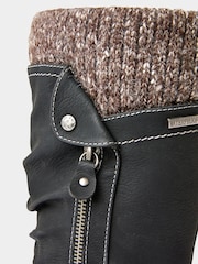 Joe Browns Black Strap And Zip Detail Tan Long Boots - Image 7 of 7