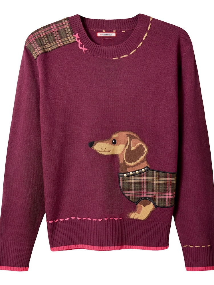 Joe Browns Red Sausage Dog Jumper - Image 6 of 6 Joe Browns Red Sausage Dog Jumper - Image 6 of 6